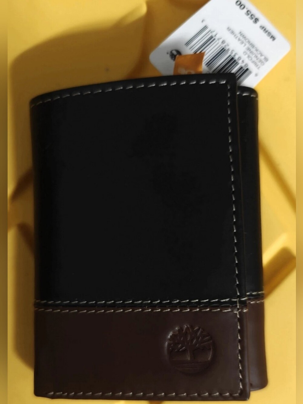 Timberland D77221 Trifold Leather Wallet - Black/Brown